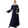 Umbrella abaya with bell sleeves- Navy Blue Umbrella abaya with bell sleeves- Navy Blue